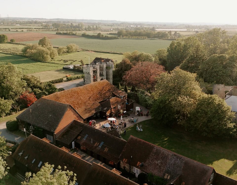 James & Eloise's wedding at Cooling Castle Barn, filmed by Talking Fly Wedding Films