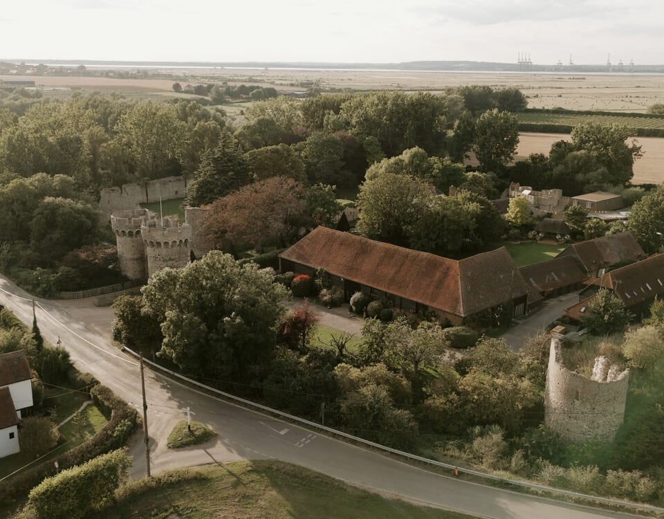 Kathryn & Ben's wedding at Cooling Castle Barn, filmed by Talking Fly Wedding Films