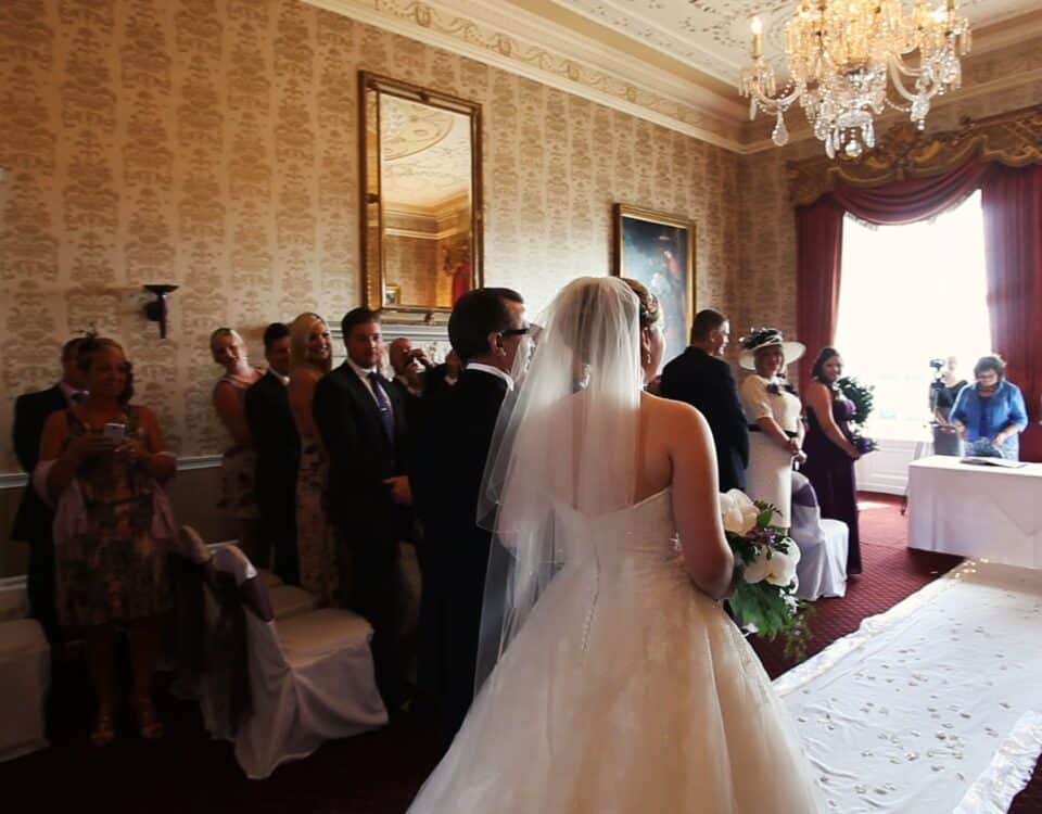 David & Becky's wedding at Hazlewood Castle, filmed by Talking Fly Wedding Films