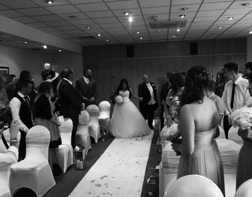 Hannah & Chris's wedding at Mercure Hotel Maidstone, filmed by Talking Fly Wedding Films