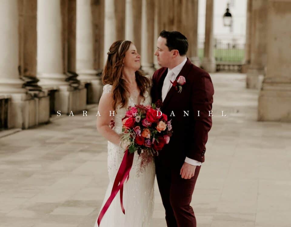 Sarah & Daniel's wedding at Trafalgar Tavern, filmed by Talking Fly Wedding Films