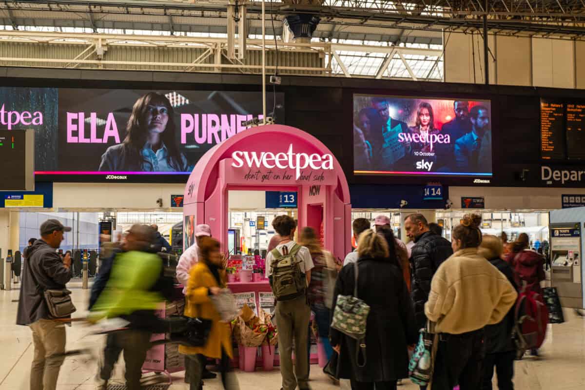 Sky Sweetpea Kiosk at Waterloo campaign photograph 3