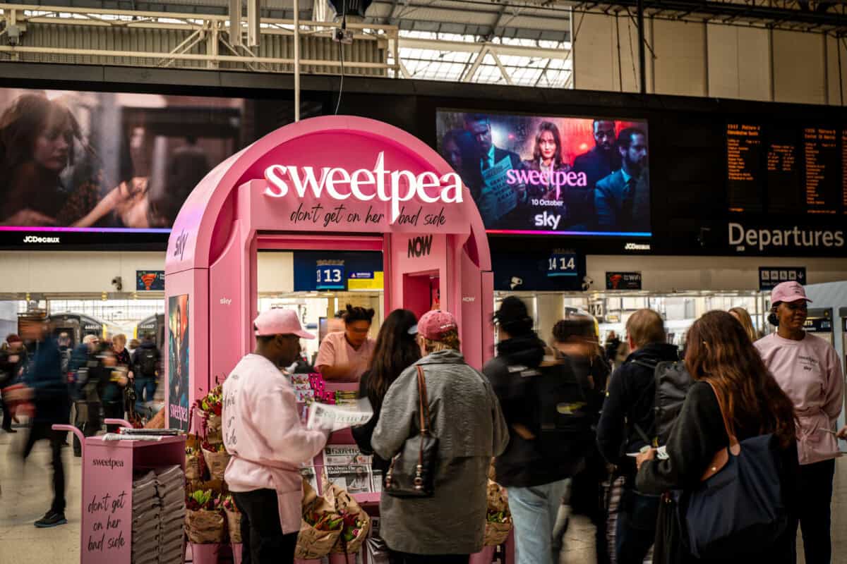 Sky Sweetpea Kiosk at Waterloo campaign photograph 4