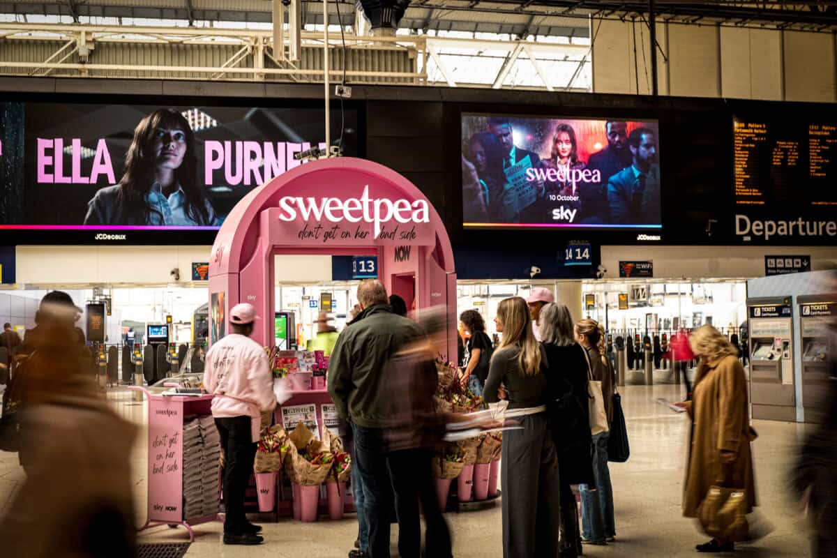 Sky Sweetpea Kiosk at Waterloo campaign photograph 6