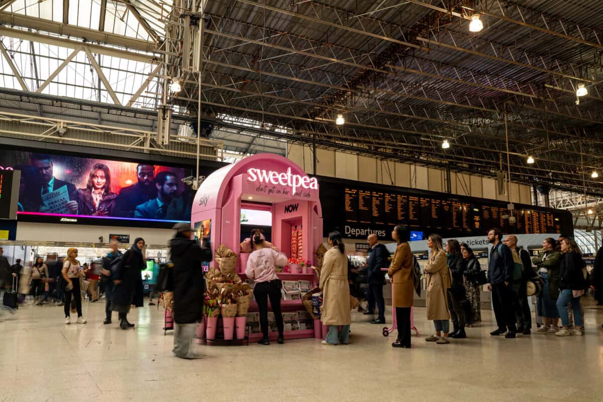 Sky Sweetpea Kiosk at Waterloo campaign photograph 16