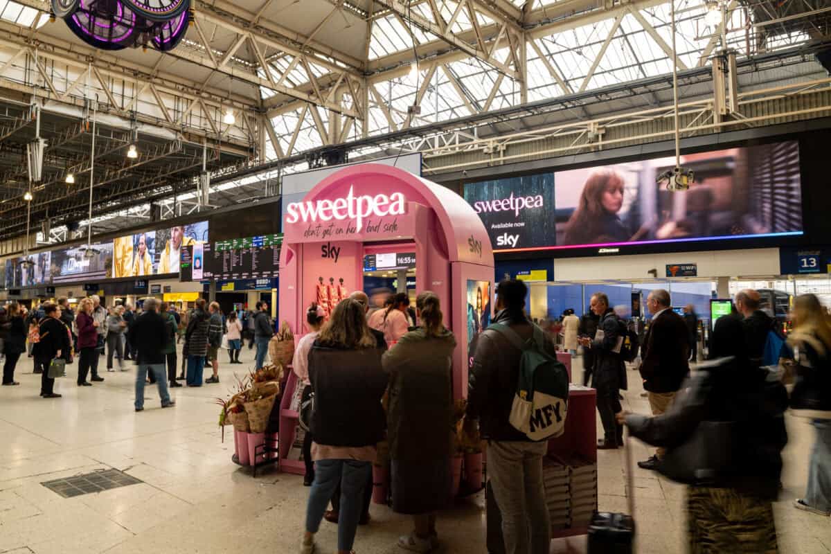 Sky Sweetpea Kiosk at Waterloo campaign photograph 17