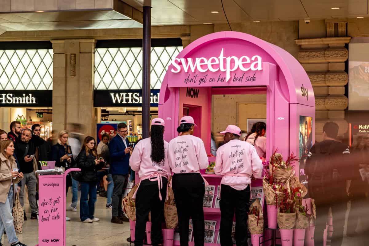 Sky Sweetpea Kiosk at Waterloo campaign photograph 20